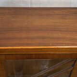 Art Deco Vintage Brocante Walnut Hexagonal Display Cabinet – 1920–1930