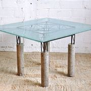Table en béton et verre meulé, Italie 1980