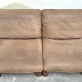 Ensemble de salon / fauteuil / canapé en cuir et chêne Rolf Benz, années 1970