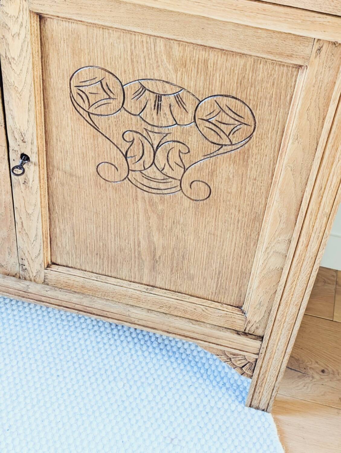 Parisian Art Deco sideboard in renovated oak