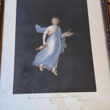 Ensemble de six gravures napolitaines polychromes encadrées