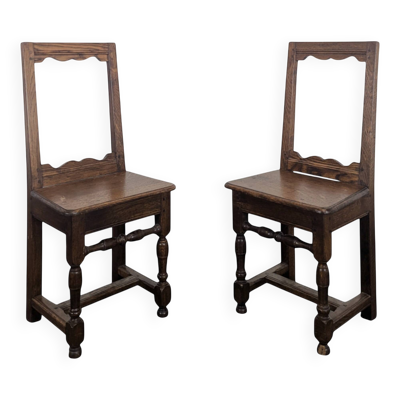 Paire de chaises Lorraine en chêne