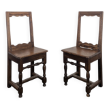 Pair of Lorraine oak chairs