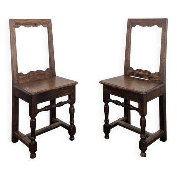 Pair of Lorraine oak chairs
