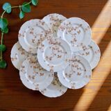 Antique Limoges Haviland porcelain dinner plates, bird decoration