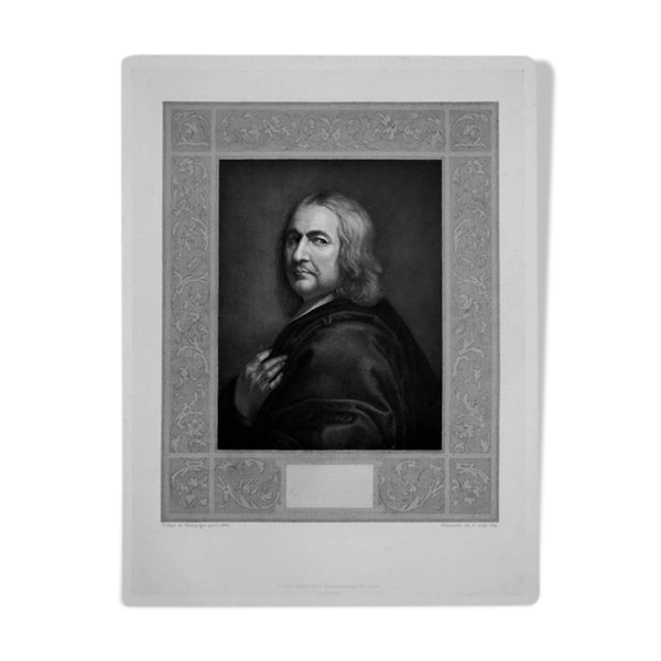 Gravure XIXème "Philippe de Champaigne" peintre