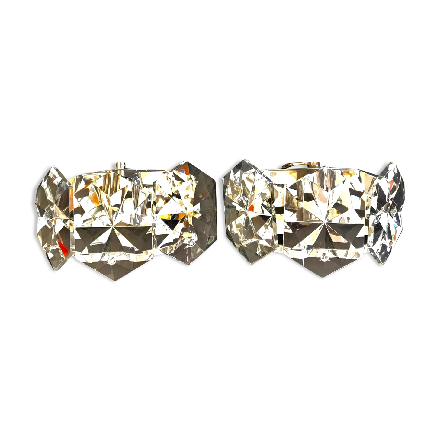 Kinkeldey pair chrome sconces 1980