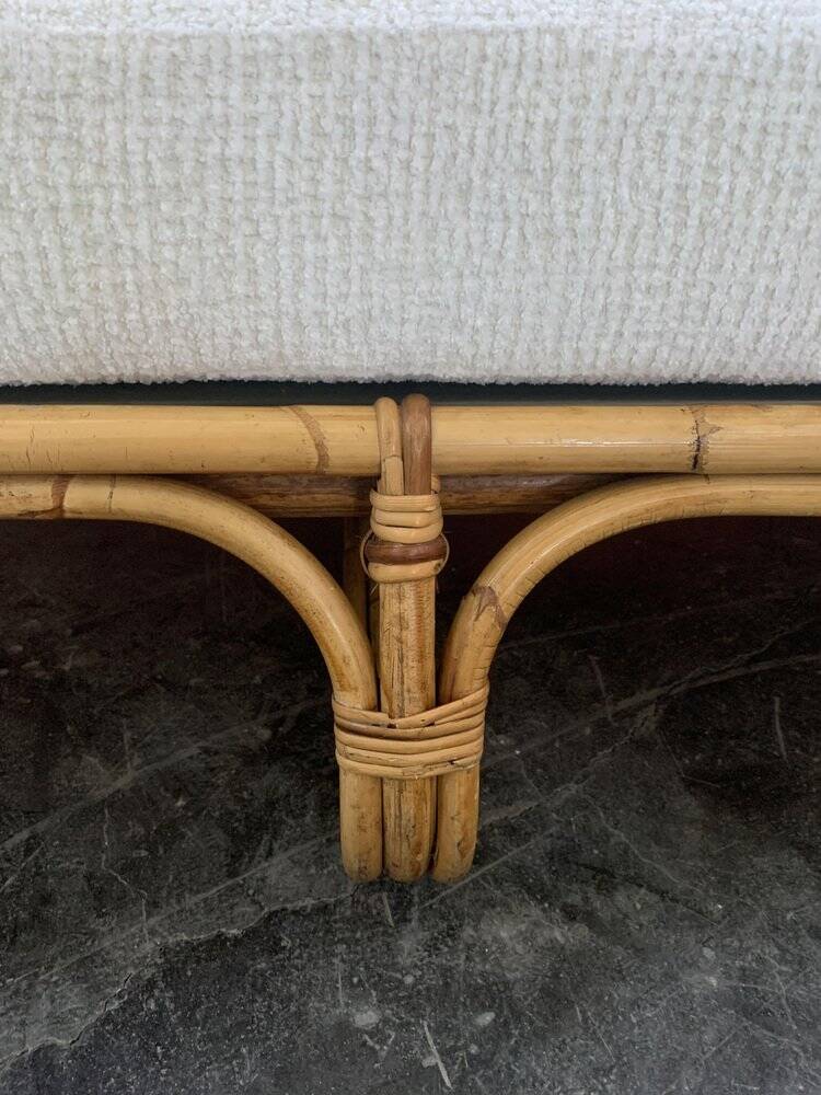 Mid-Century Rattan and Bamboo Canapé, Italy, 1960s