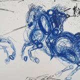 Salvador Dali: The Blue Riders, Original signed etching