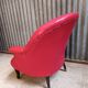 Fauteuil crapaud cuir rouge