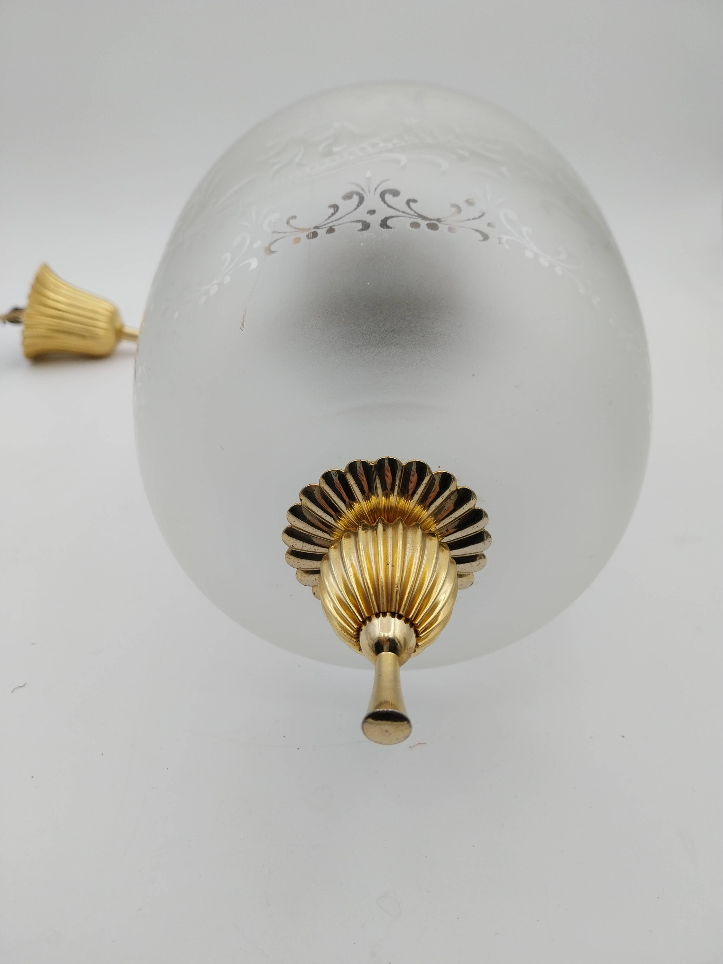 golden metal glass suspension chandelier