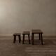 Vintage Brutalist Solid Oak Nesting Tables (Set of 3) – Dutch, 1970s