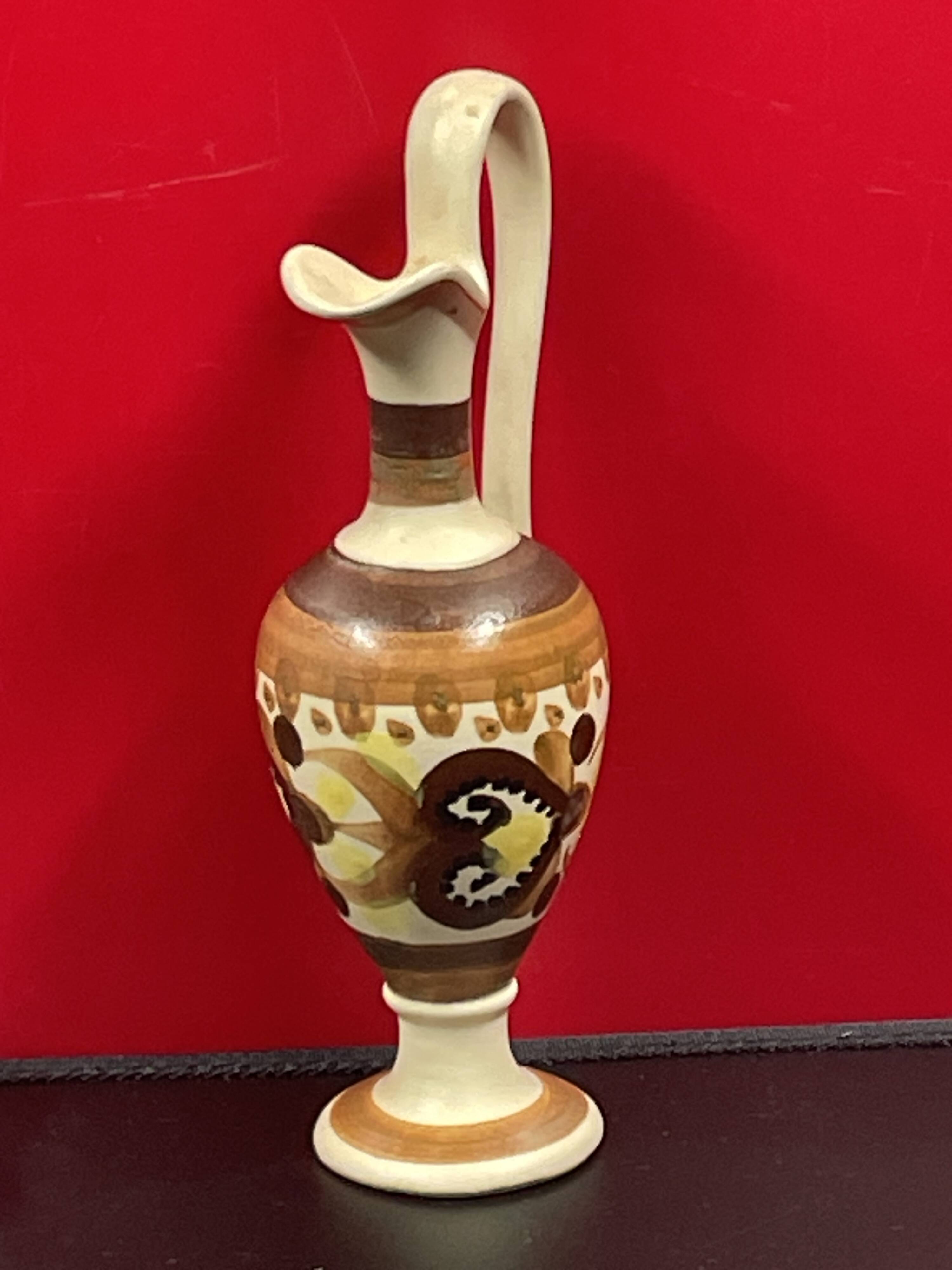 ewer soliflore vase in Quimper earthenware 19 cm