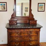 19th century mahogany dressing table with grey marble top