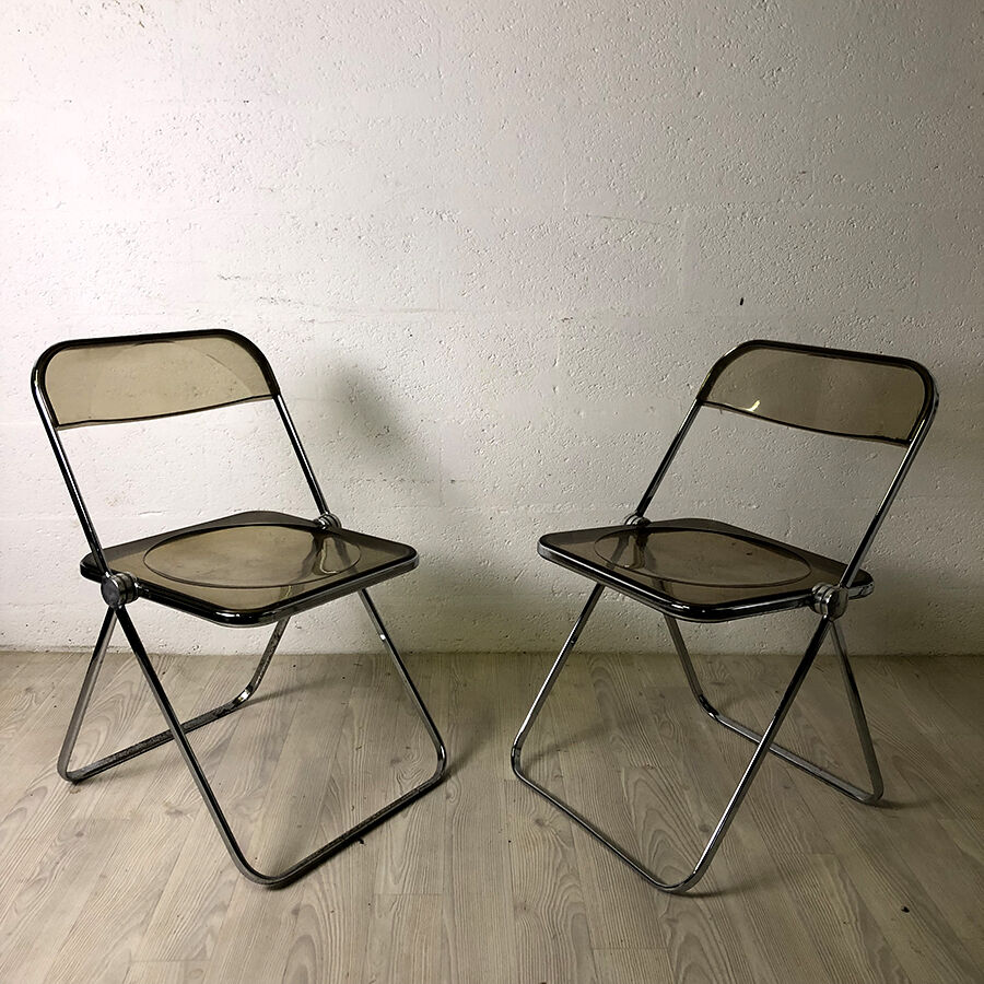 Pair of folding chairs model Plia by Giancarlo Piretti