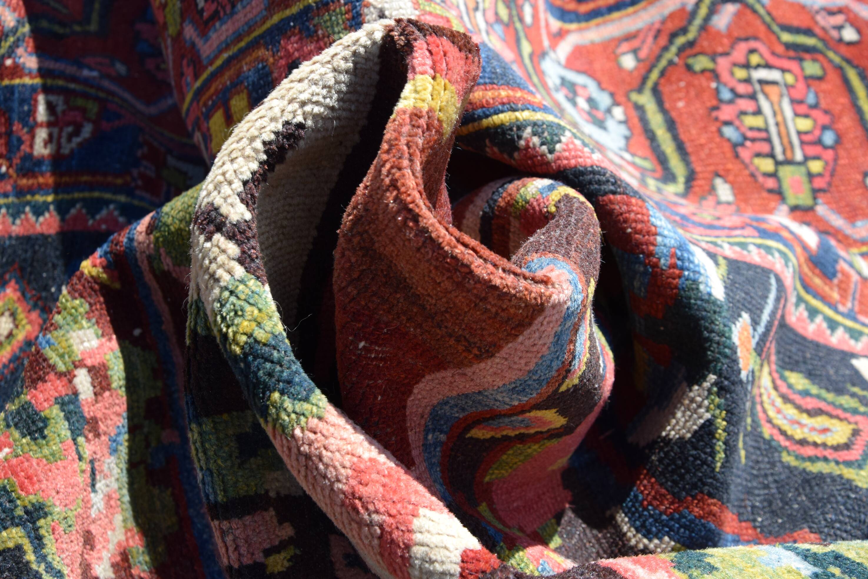 Antique Iranian Bakhtiar Faradombeh Oriental Rug: 3.37 x 2.13 Meters