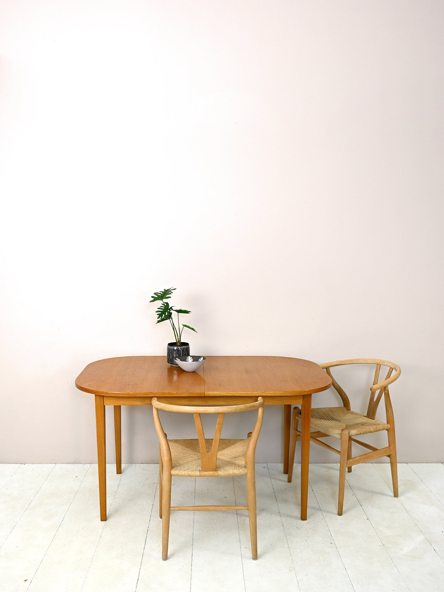 Scandinavian vintage oak extending table