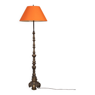Baroque Revival solid Brass floor lamp France 1950s