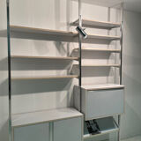 Modular floor/ceiling library with sideboard and secretary