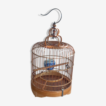 Cage à oiseaux en bambou Vietnam vintage