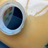 Vintage patterned painted glass pendant lampshade, Czechoslovakia