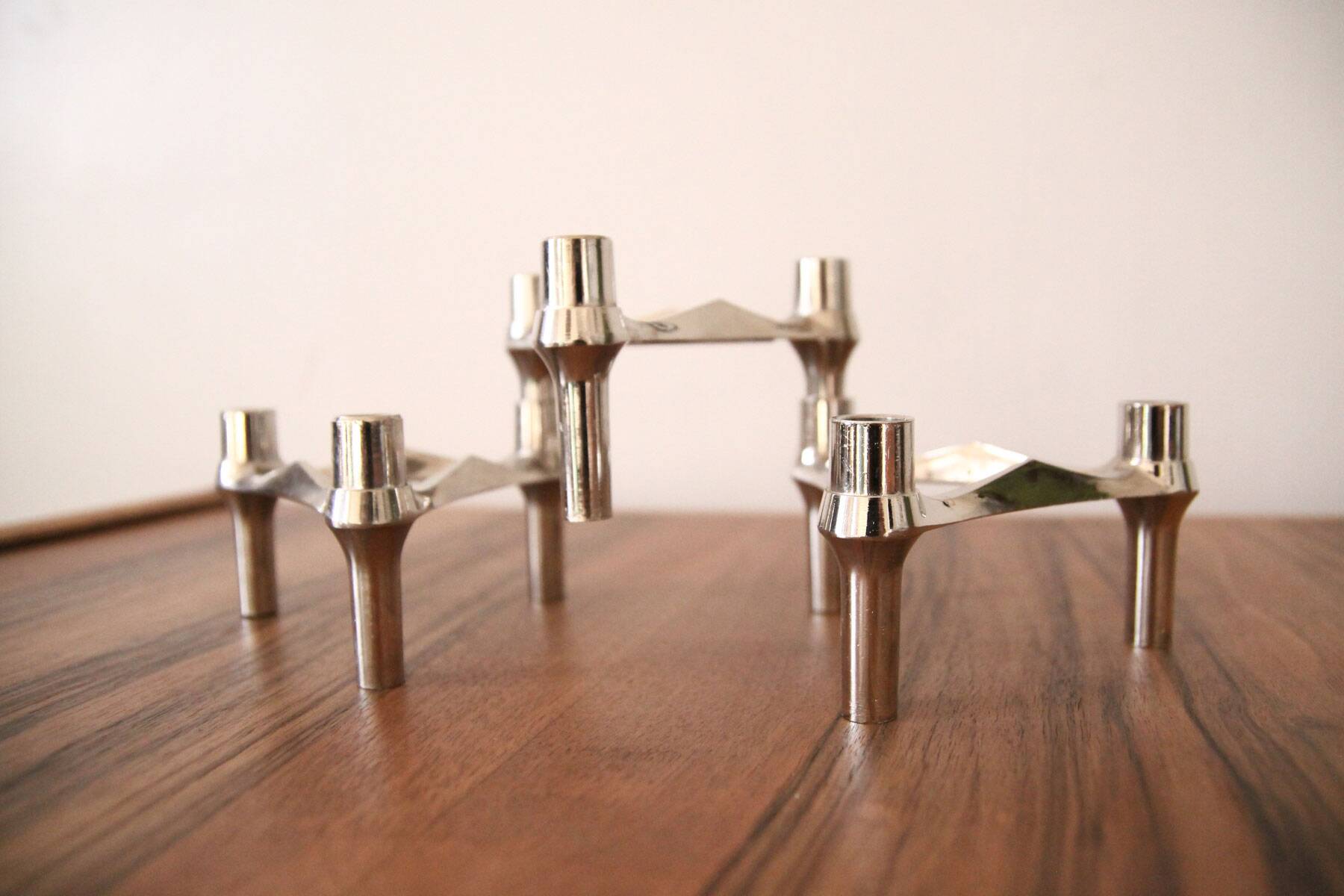 Set of three Nagel candlesticks from the 70s