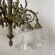 Brass chandelier with 6 branches