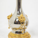 Pair of lamps in metal and bronze circa 1880