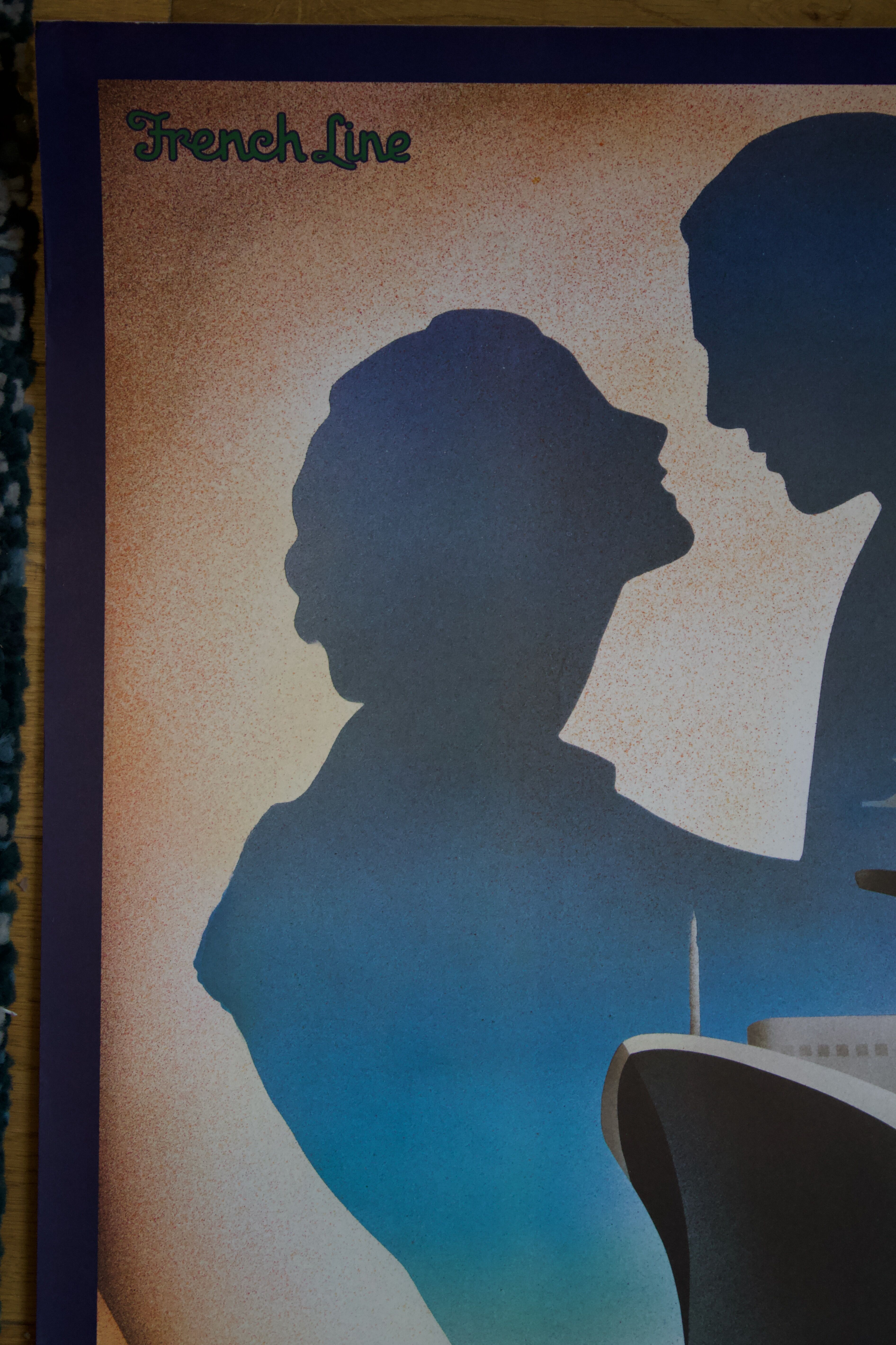 Poster French Line - Paquebot France - Transatlantic General Company - Original - Signed