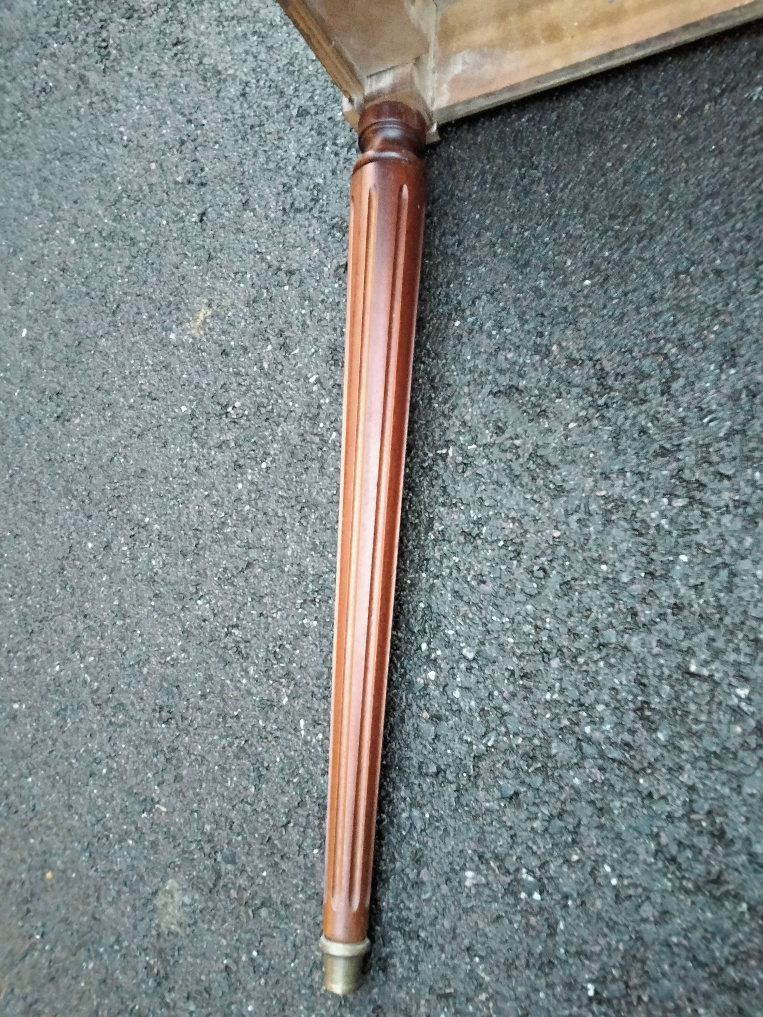 Old style flat desk louis xvi leather tray with 2 pulls