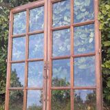 Lot of 4 oak windows H141xL112/117cm old small panes