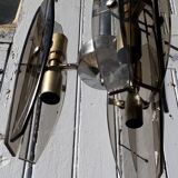 70s smoked glass chandelier