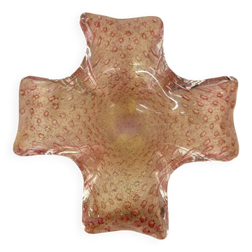 Mid century Murano glass pink bowl , 1970s