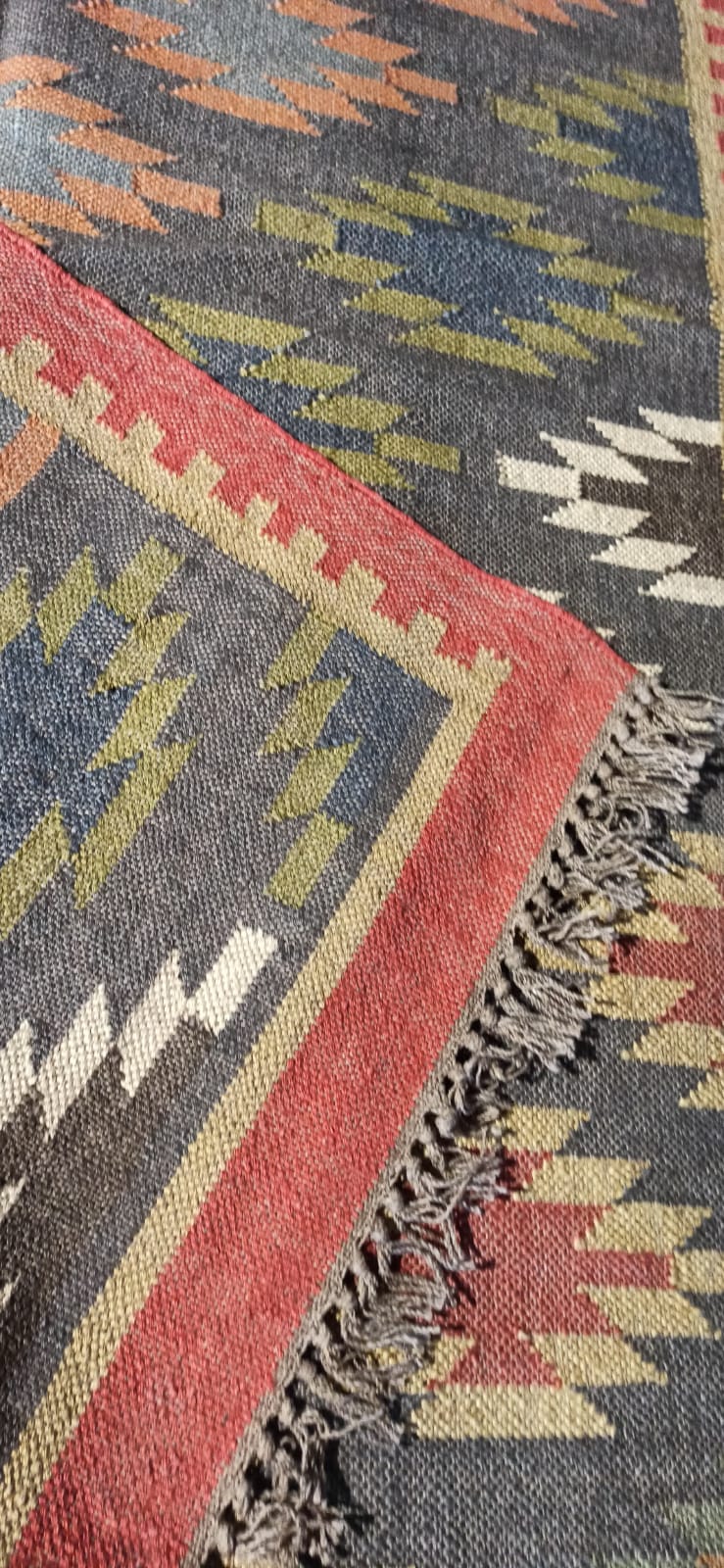 Kilim carpet in burlap and cotton - 120cm x 180cm