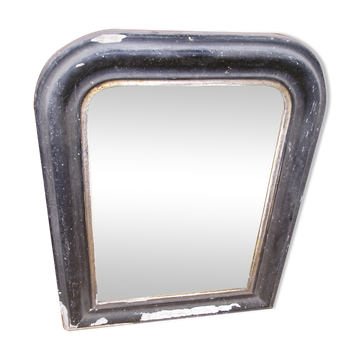 Antique wall mirror in wood and blackened stucco 43x55cm