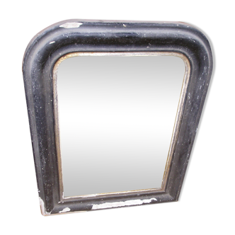 Antique wall mirror in wood and blackened stucco 43x55cm