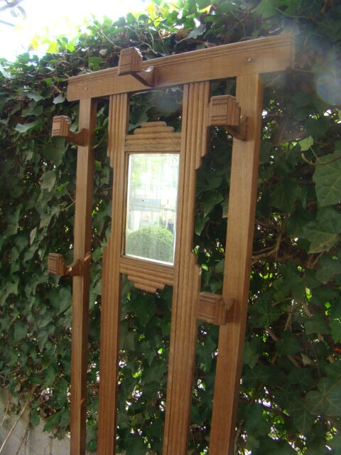 Solid oak wardrobe four vintage hooks