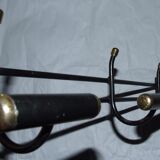 Vintage 1970s metal wall coat rack