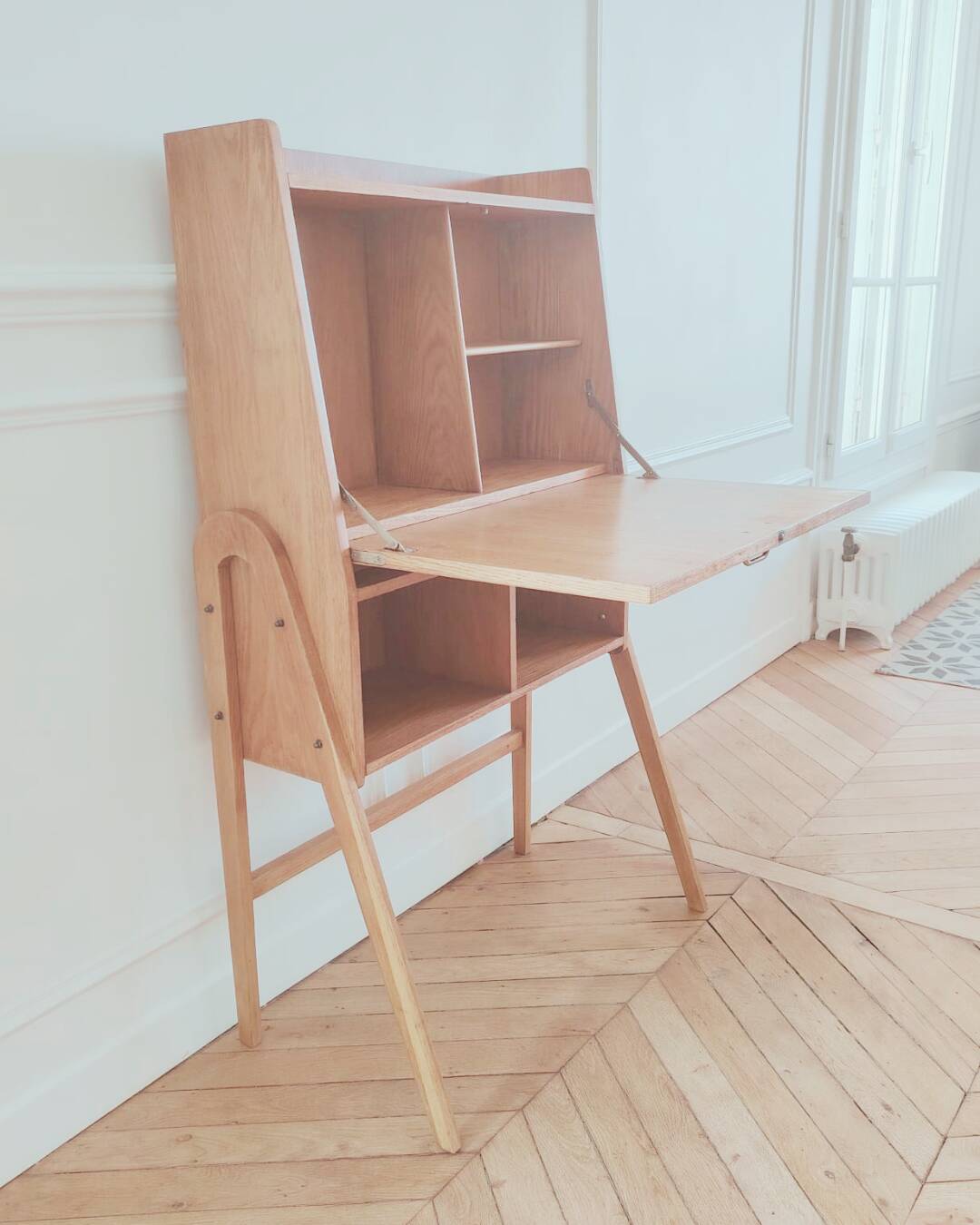 Renovated vintage Scandinavian secretary, 1950s-60s.
