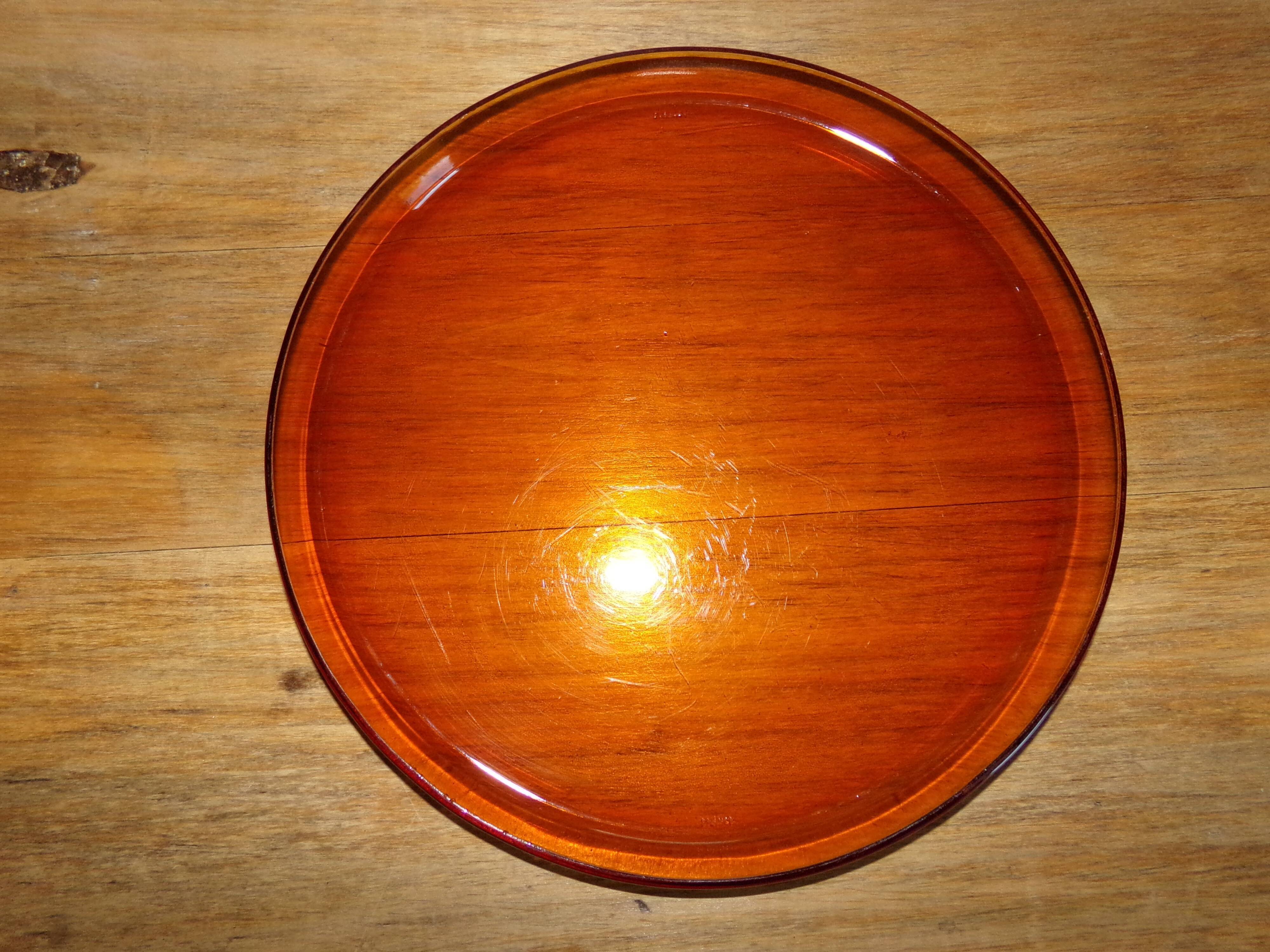 Smoked glass round tray