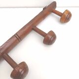 Wooden coat rack bamboo style 4 hooks mushroom shape