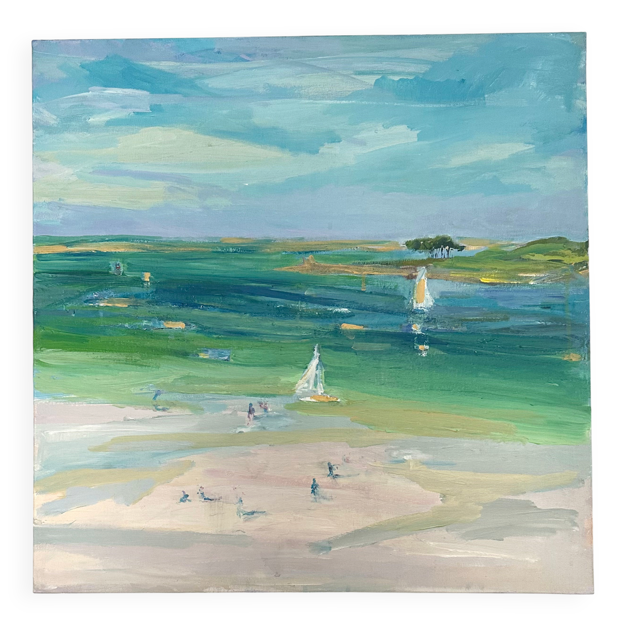 Huile sur toile paysage maritime