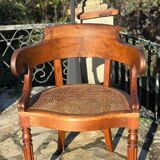 Elegant solid walnut office chair circa 1900.