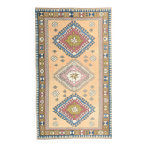 Tapis turc à motif oriental rose moutarde, 135 x 232 cm