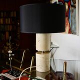 Lampe de salon en travertin par philippe barbier 1970