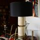 Travertine living room lamp by Philippe Barbier 1970