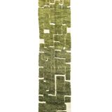 Tapis berbère marocain vert en laine – Tapis couloir artisanal design 80x37