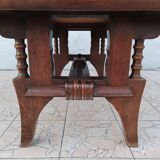 Brutalist art deco style oak table