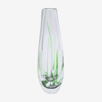 Vase Vicke Lindstrand en verre par Kosta 1960s