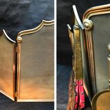 Old fire screen and accessories brass fireplace 1940 spark arrest fireplace firescreen